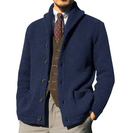 Chaqueta de punto cálido para hombre con cierre