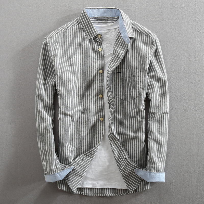 Camisa de Algodón a Rayas Clásica