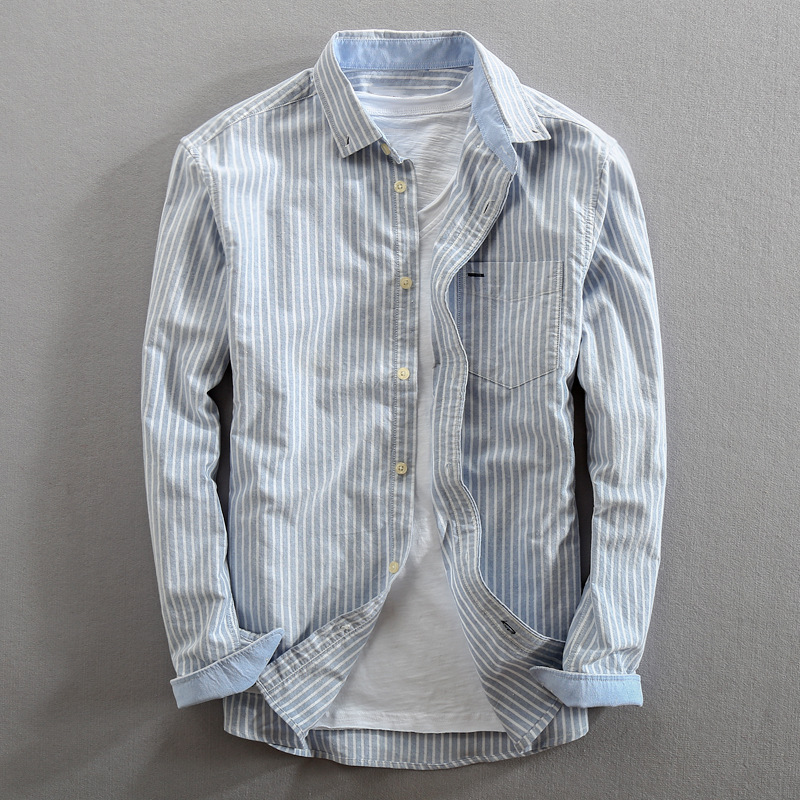Camisa de Algodón a Rayas Clásica