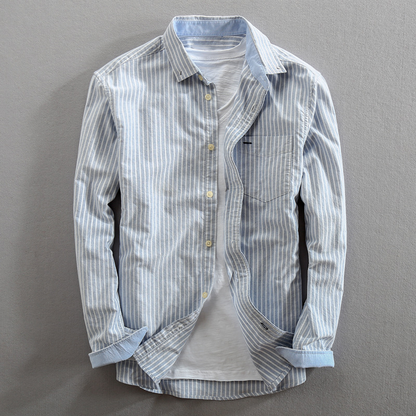 Camisa de Algodón a Rayas Clásica