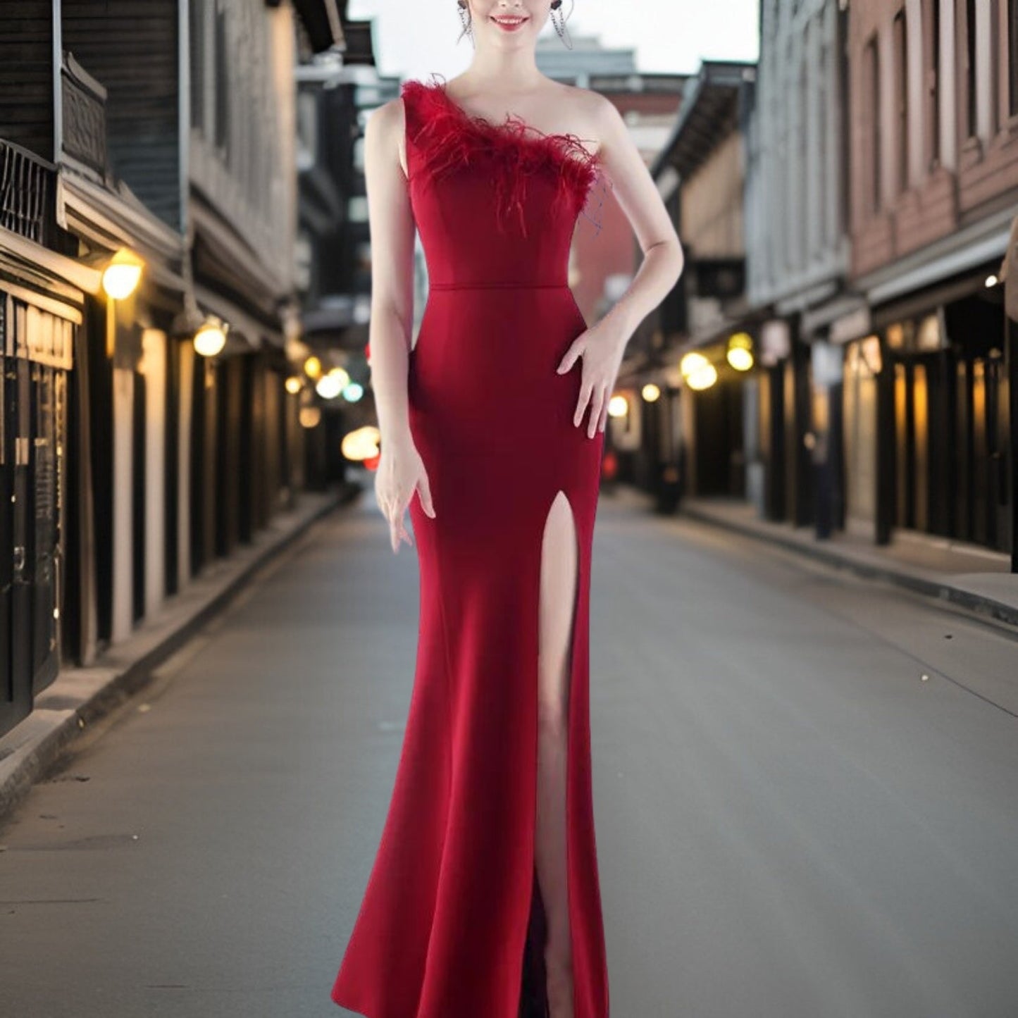 Vestido Noche Satén Elegante