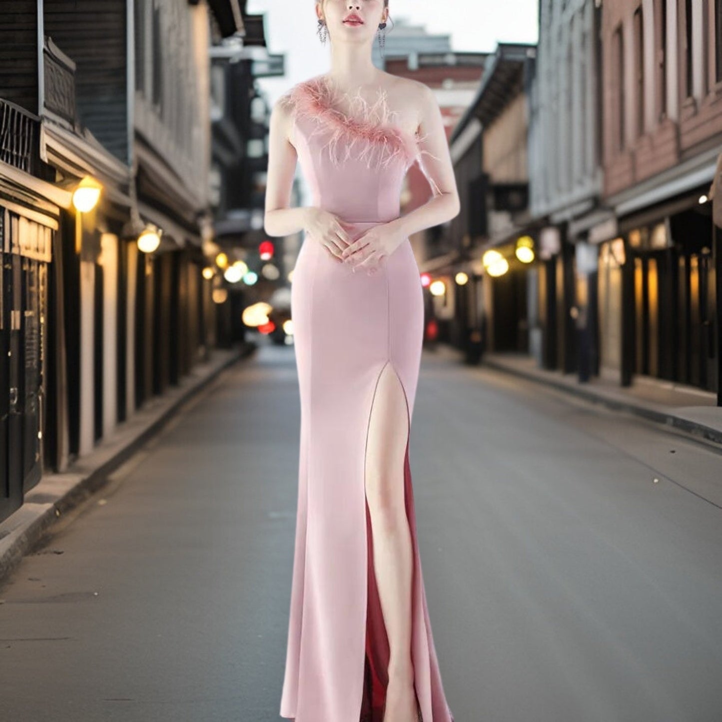 Vestido Noche Satén Elegante