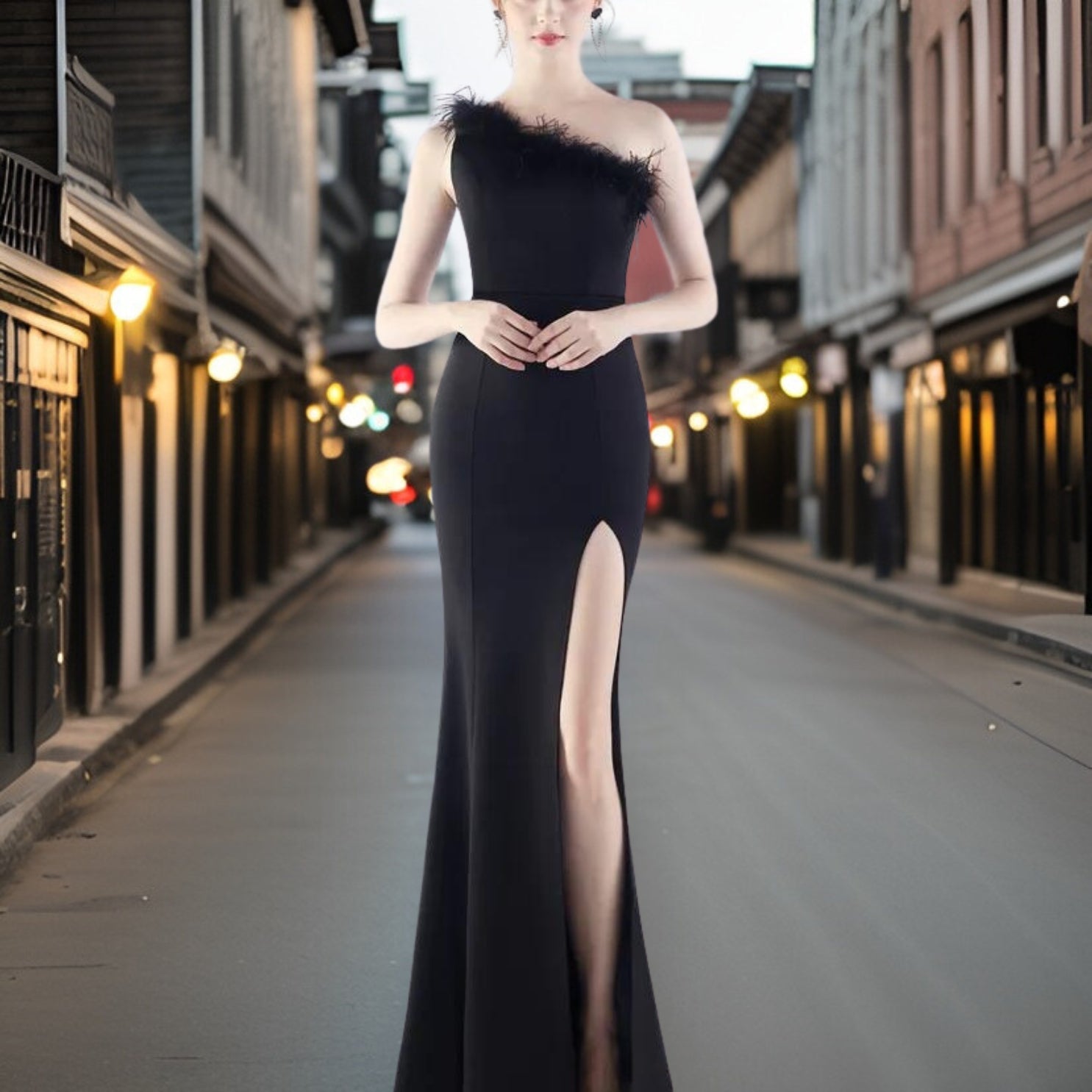 Vestido Noche Satén Elegante - Vestiria