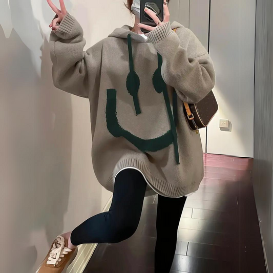 Sudadera grande con capucha moda mujer - Vestiria