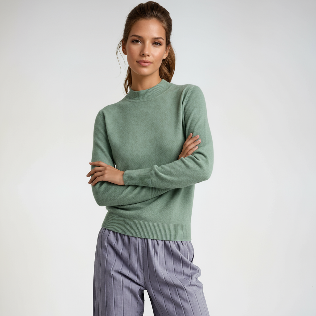 Jersey Mujer Cuello Alto Minimalista