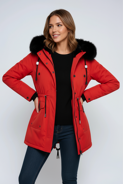 Parka Invierno Mujer Abultada Cuello Pelo