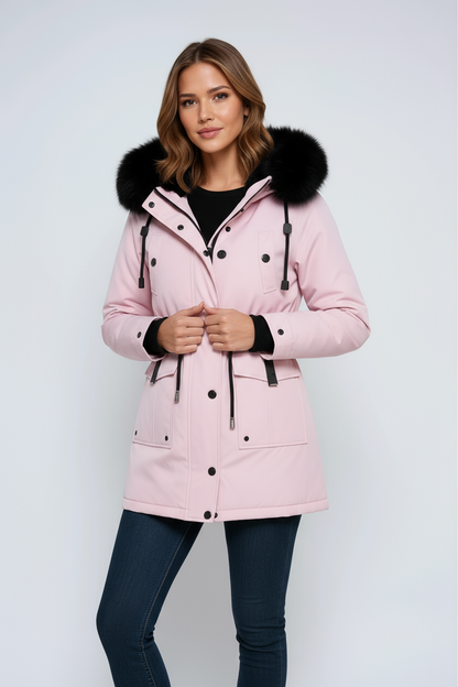 Parka Invierno Mujer Abultada Cuello Pelo