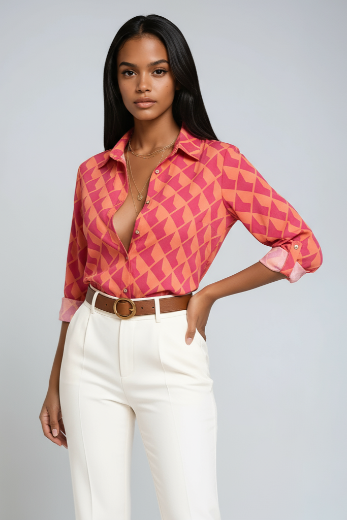 Blusa de mujer estampada elegante casual