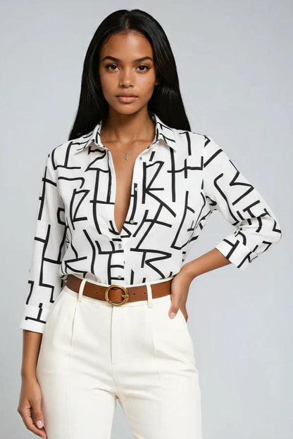 Blusa de mujer estampada elegante casual