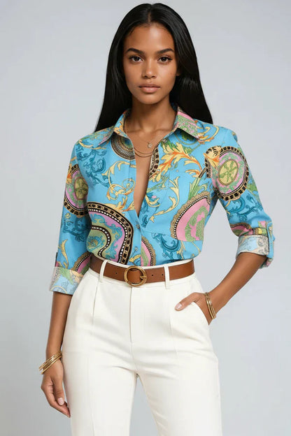 Blusa de mujer estampada elegante casual