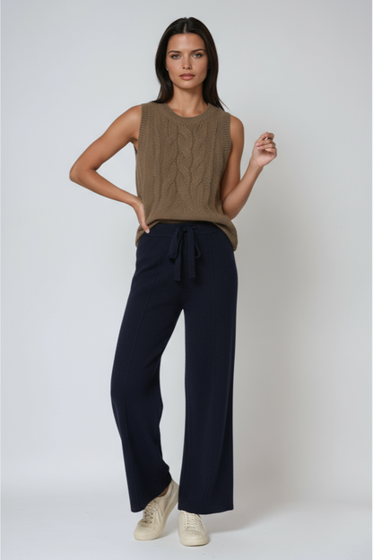 Pantalón de punto mujer cintura elástica