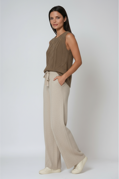 Pantalón de punto mujer cintura elástica