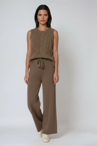 Pantalón de punto mujer cintura elástica