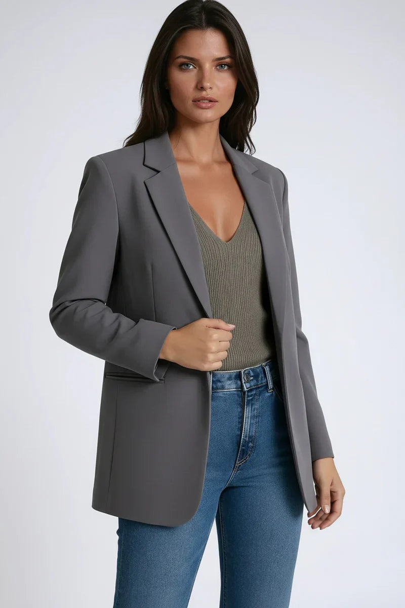 Chaquetón Mujer Elegante con Solapa Clásica