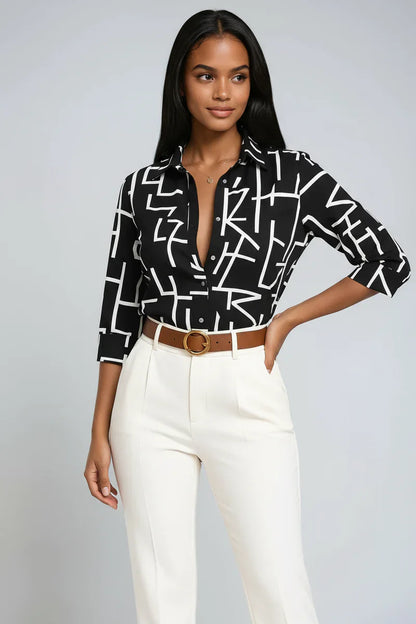 Blusa de mujer estampada elegante casual