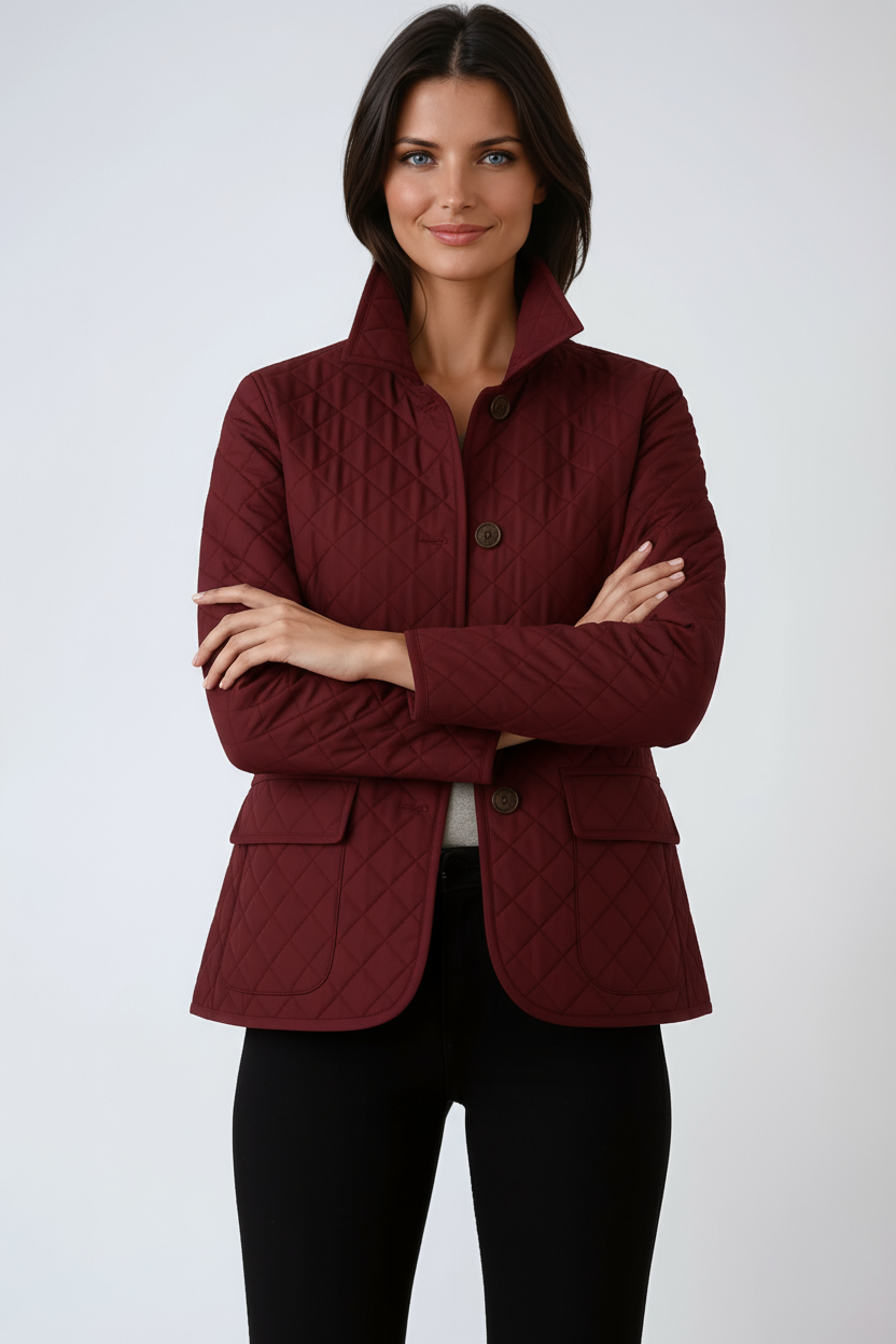 Chaqueta Acolchada Mujer Invierno Cierre Botones
