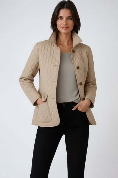 Chaqueta Acolchada Mujer Invierno Cierre Botones