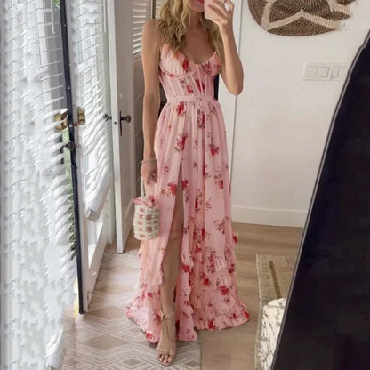 Vestido Florado Elegante con Escote