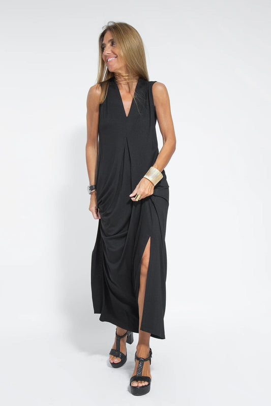 Vestido Elegante Largo Cuello Pico - Vestiria