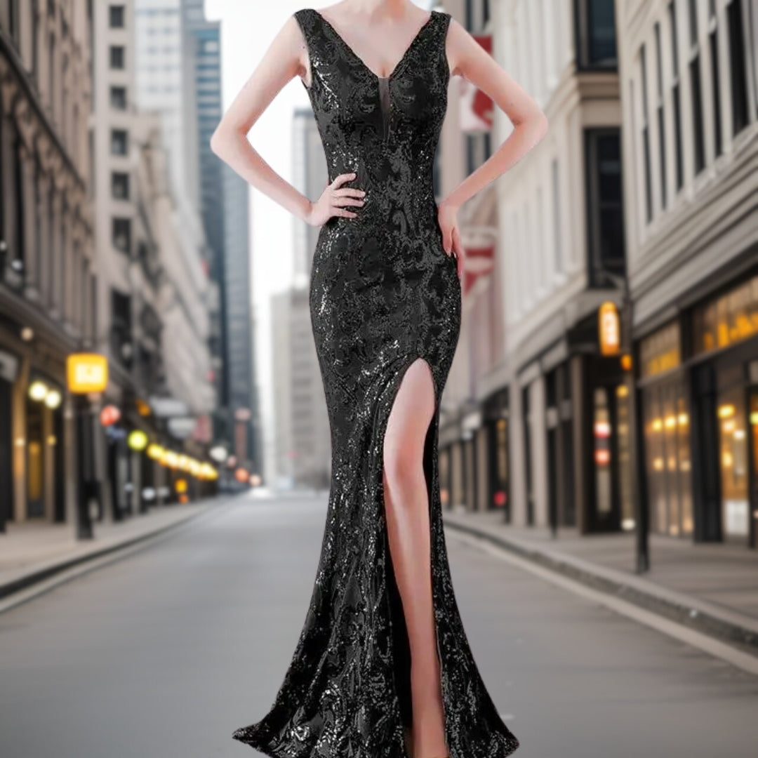Vestido de Noche Elegante de Encaje Sirena - Vestiria