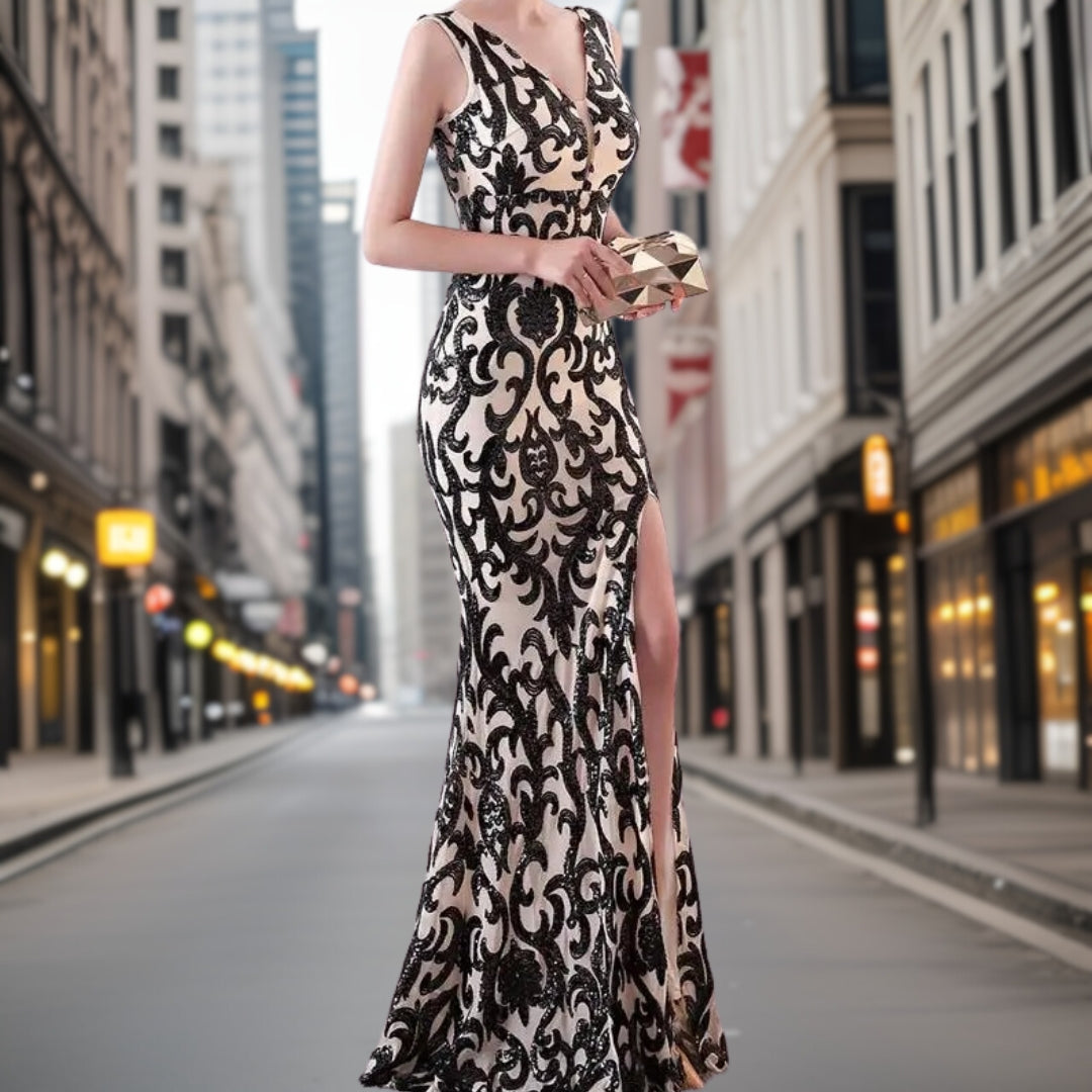 Vestido de Noche Elegante de Encaje Sirena
