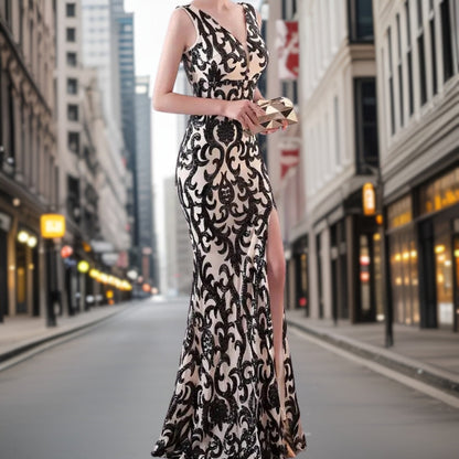 Vestido de Noche Elegante de Encaje Sirena