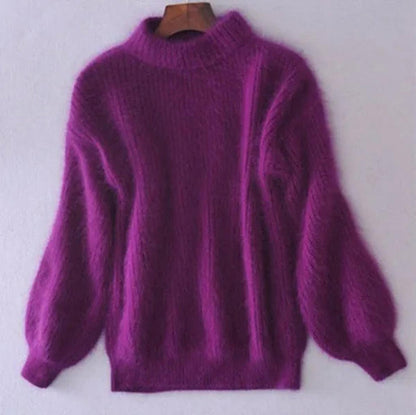 Jersey Mujer Invierno Suave Cuello Alto