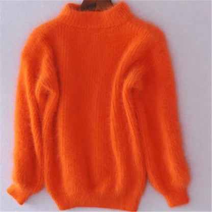 Jersey Mujer Invierno Suave Cuello Alto