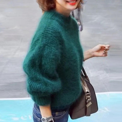 Jersey Mujer Invierno Suave Cuello Alto