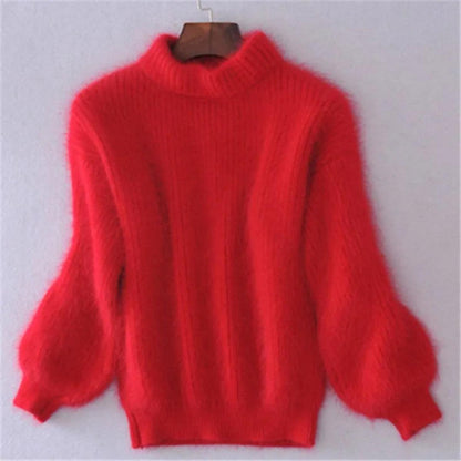 Jersey Mujer Invierno Suave Cuello Alto