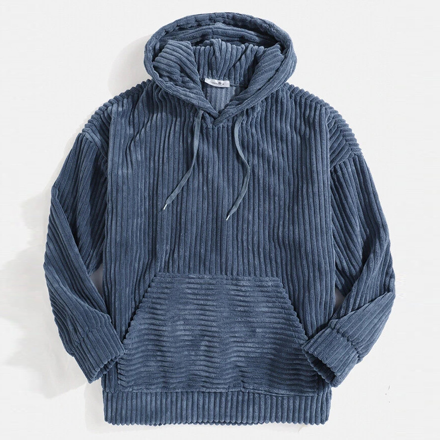 Sudadera de pana clásica con capucha para hombre