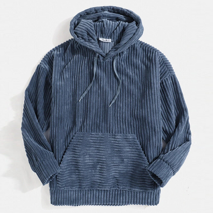 Sudadera de pana clásica con capucha para hombre