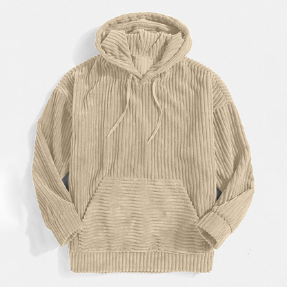 Sudadera de pana clásica con capucha para hombre