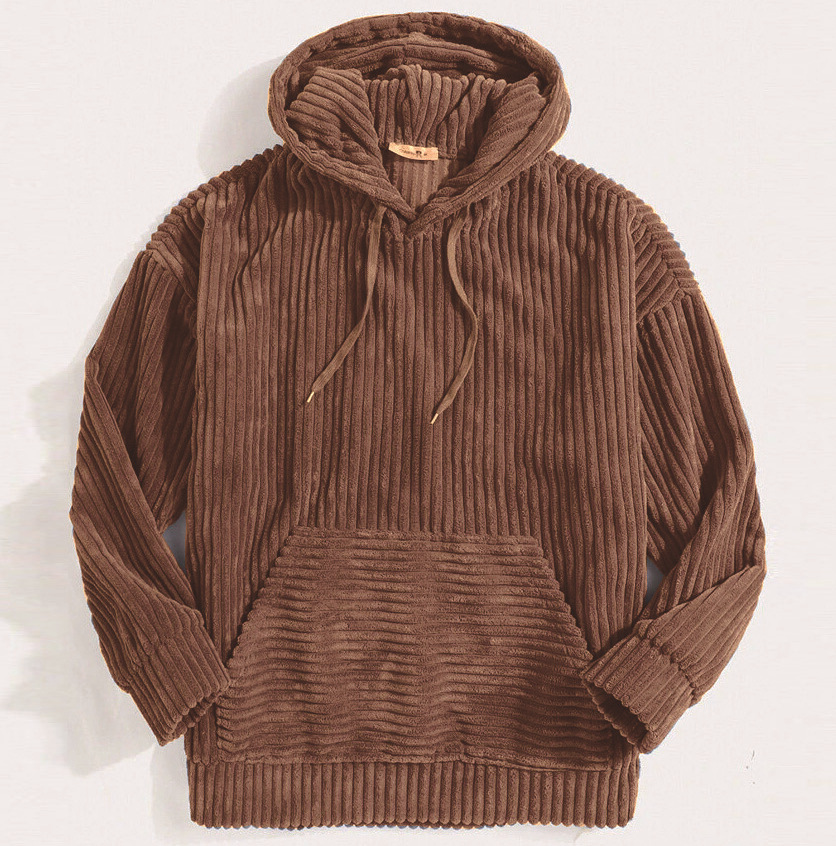 Sudadera de pana clásica con capucha para hombre
