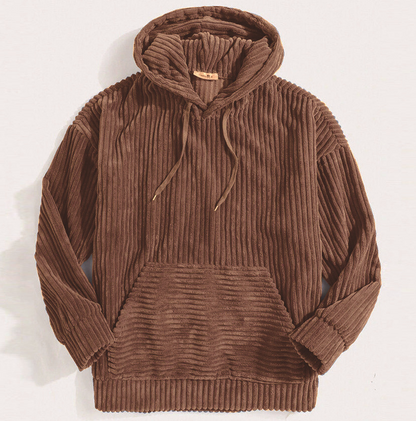 Sudadera de pana clásica con capucha para hombre