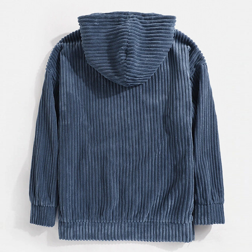 Sudadera de pana clásica con capucha para hombre - Vestiria