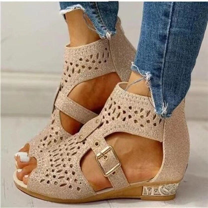 Sandalias Cómodas con Tacón Bajo Mujer