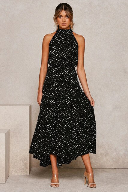 Vestido de Puntos Blancos y Negros Clásico
