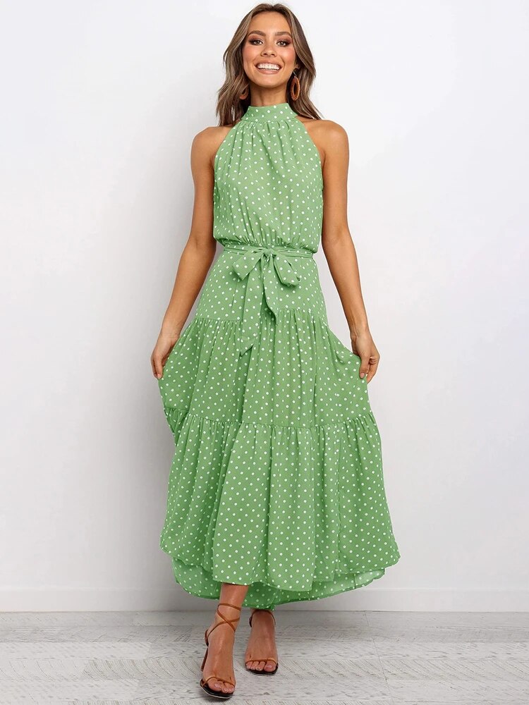 Vestido de Puntos Blancos y Negros Clásico