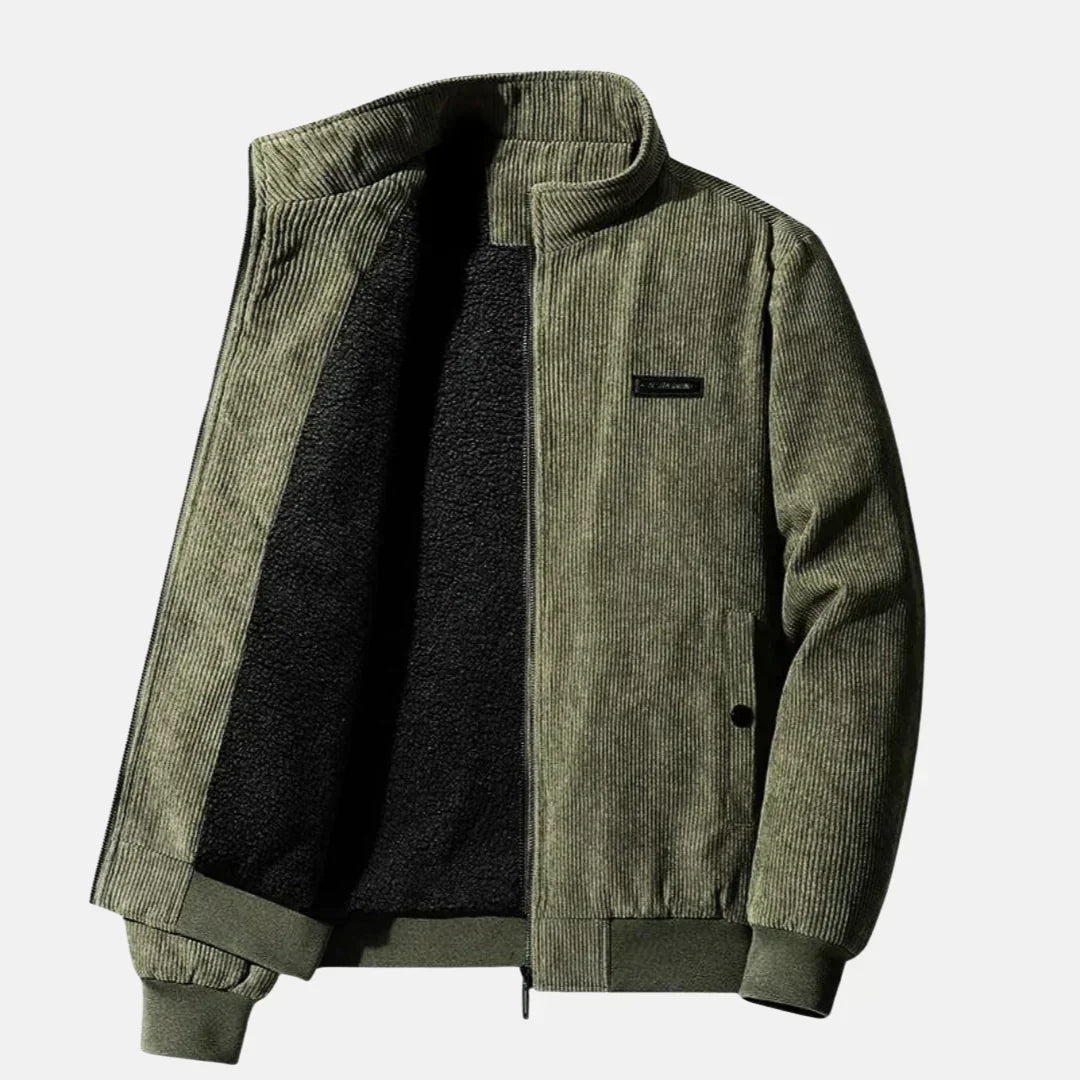 Chaqueta pana clásica hombre cuero