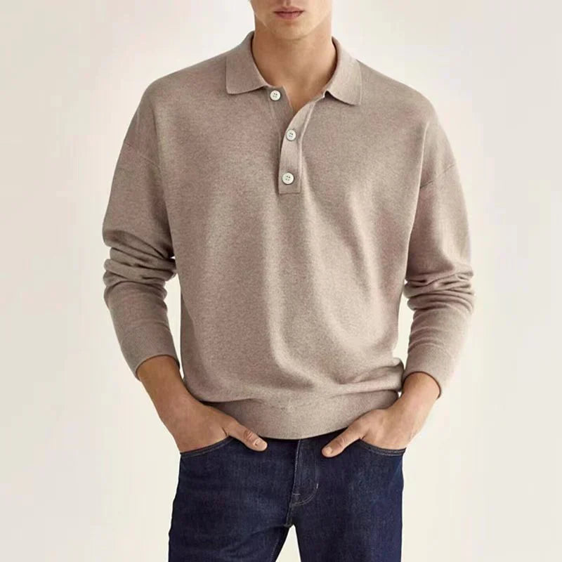 Camisa Polo Elegante Hombre Manga Larga - Vestiria