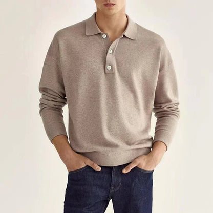 Camisa Polo Elegante Hombre Manga Larga - Vestiria