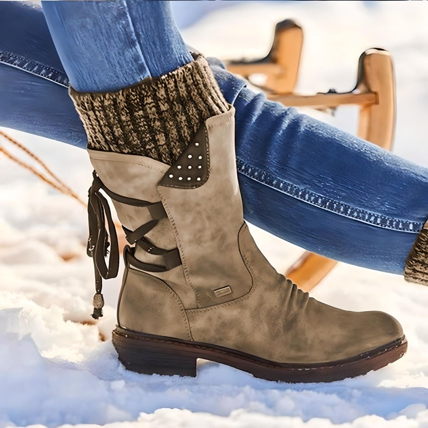 Botas Nieve Impermeables Cordonadas