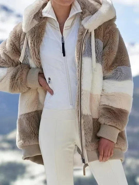 Chaquetón Felpa Abultado con Capucha