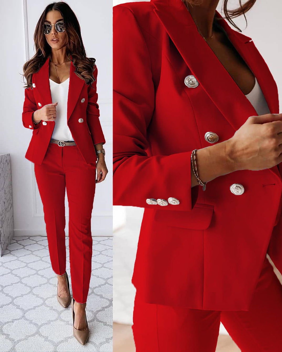 Traje Mujer Clásico Chaqueta Pantalón