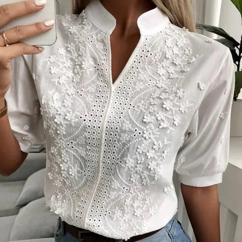 Blusa Mujer Elegante Blanca - Vestiria