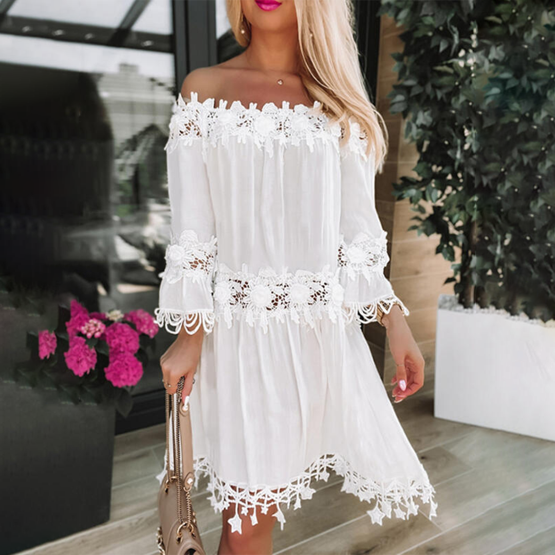 Vestido sin Hombros Chic Mujer