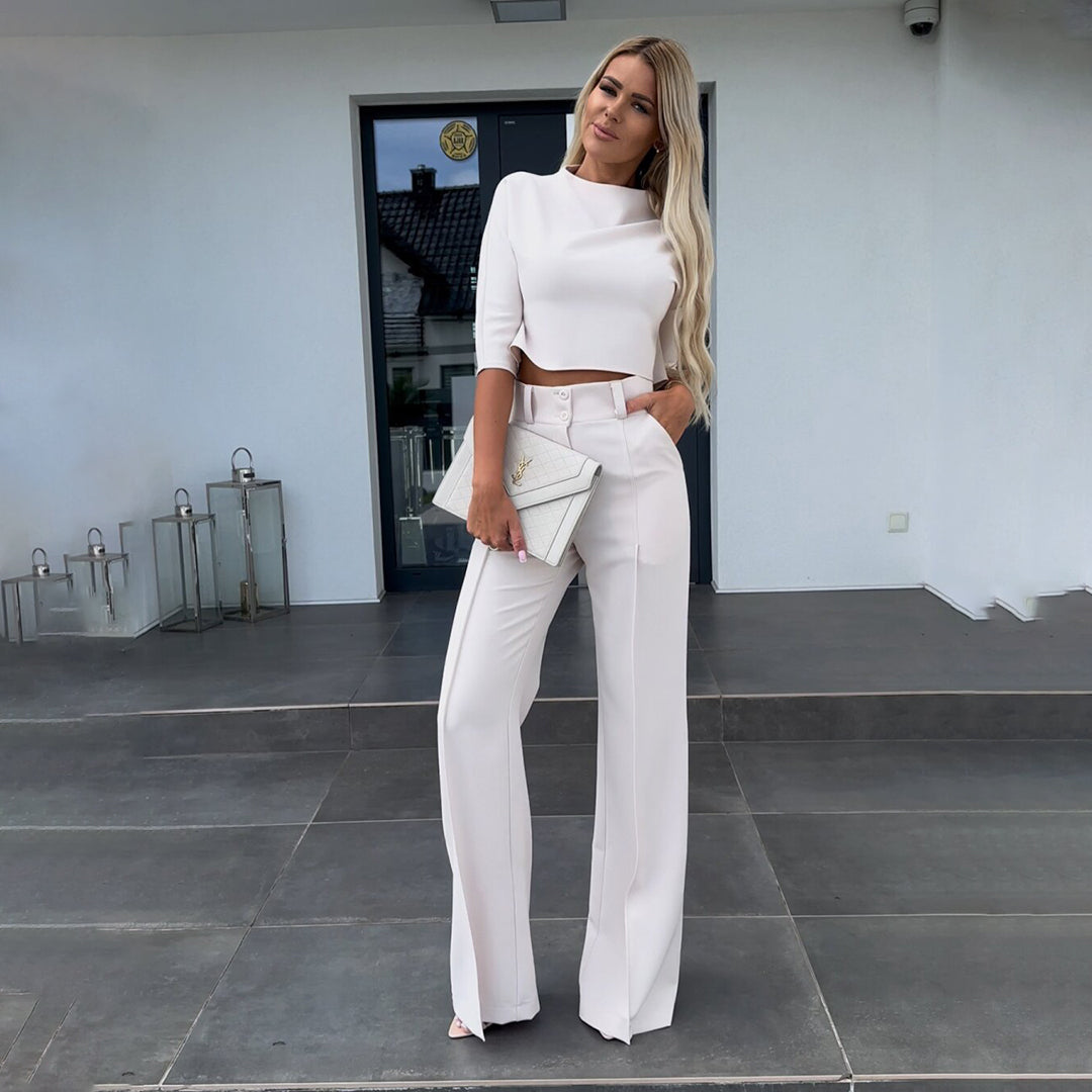 Conjunto de Dos Piezas Feminino Elegante