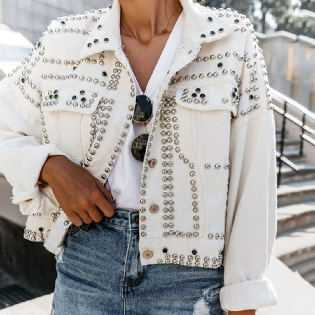 Chaqueta Cuero Vintage Mujer Punk