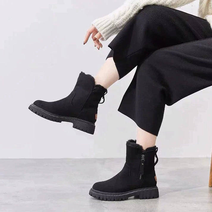 Botas Mujer Forro Lana Cremallera Alta